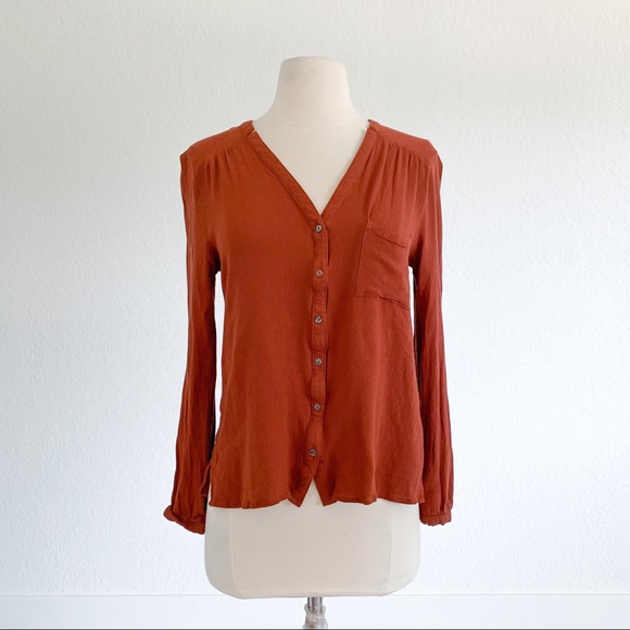 NBW SIS SIS Burnt Orange Blouse - Picture 2 of 8